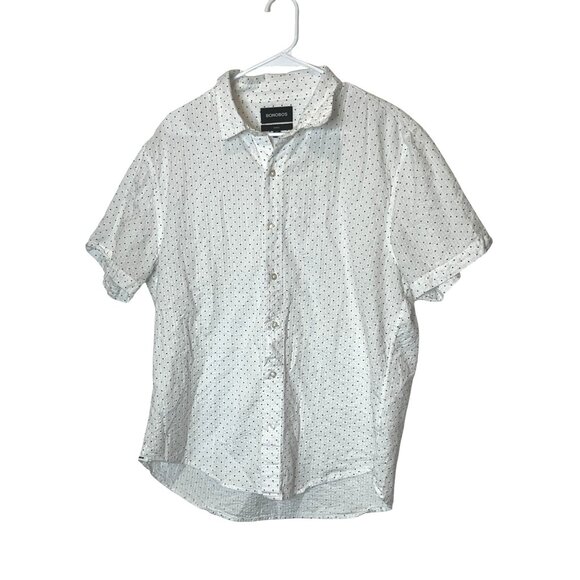 Bonobos Mens Slim Fit White Button-Up Short Sleeve  Shirt Size XL - Picture 2 of 8